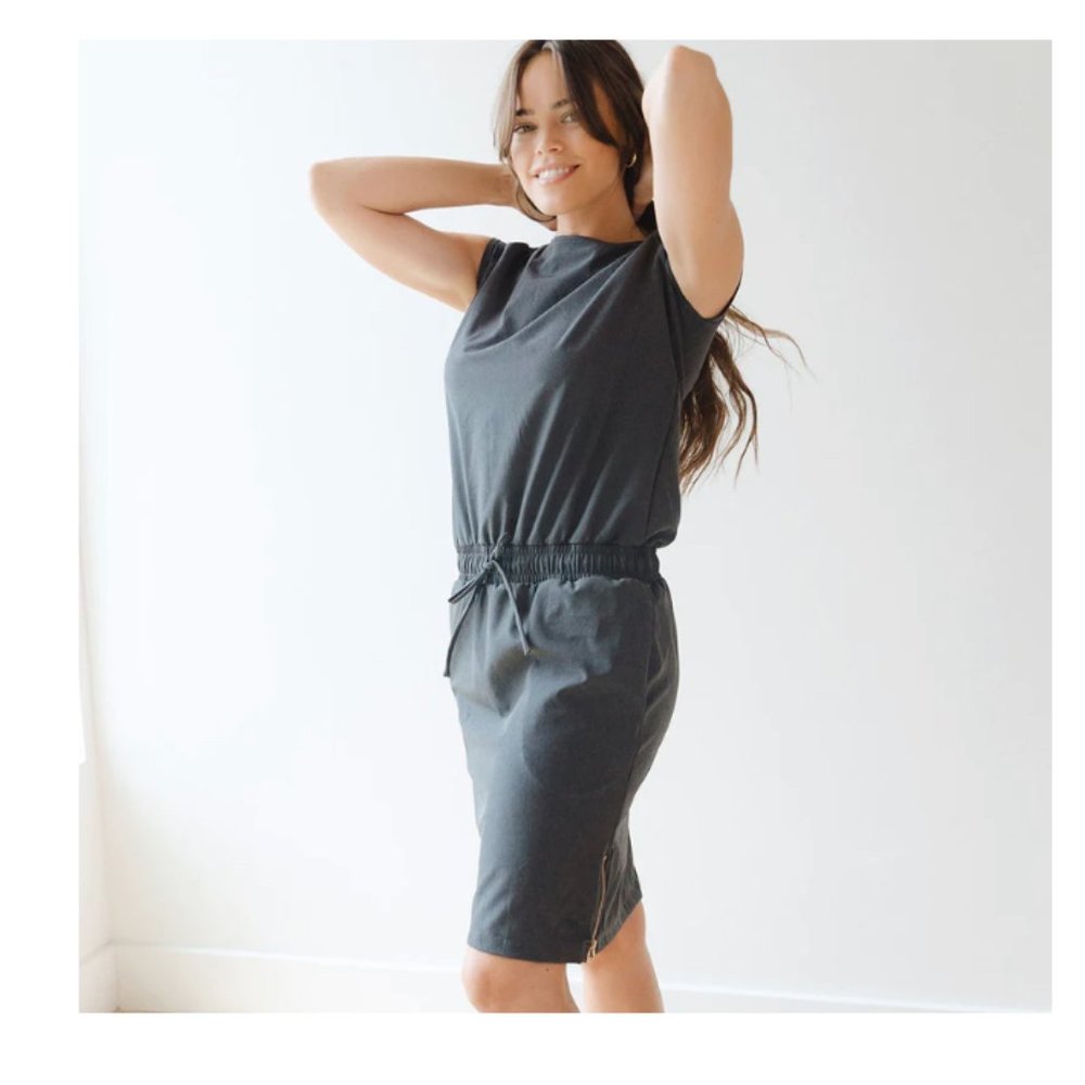 Albion Going Places Dress in Heathered Charcoal